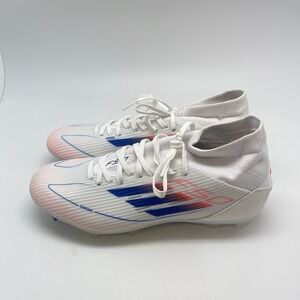 Adidas Cleats Womens 9 F50 League Mid FG MG ID9190 White Soccer Athletic Shoes